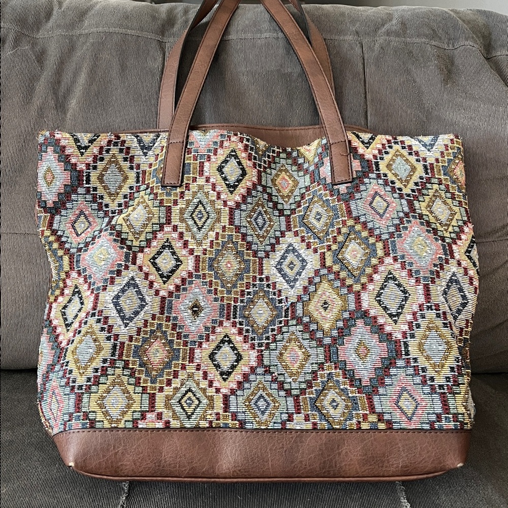 Bueno Multicolor Geometric Tote Bag